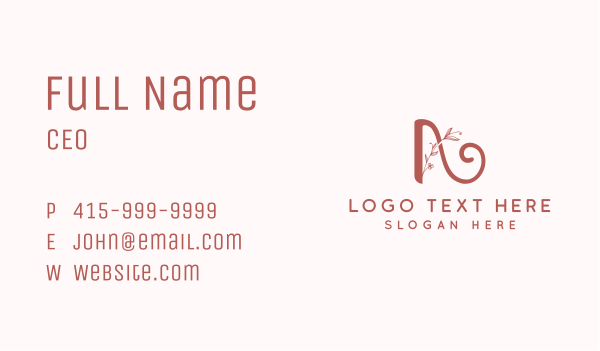 Floral Styling Letter A Business Card Design Image Preview
