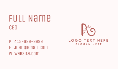 Floral Styling Letter A Business Card Image Preview