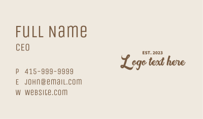 Vintage Store Wordmark  Business Card Image Preview
