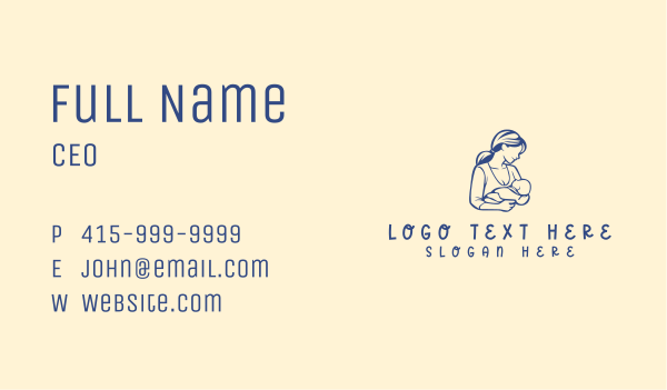 Childcare Baby Mother Business Card Design Image Preview