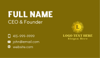 Golden Floral Wreath Business Card Image Preview