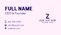 Software Letter Z Business Card Design