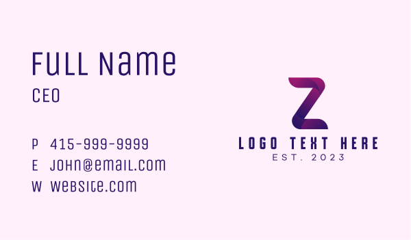 Software Letter Z Business Card Design Image Preview