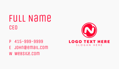 Round Business Letter N Business Card Image Preview