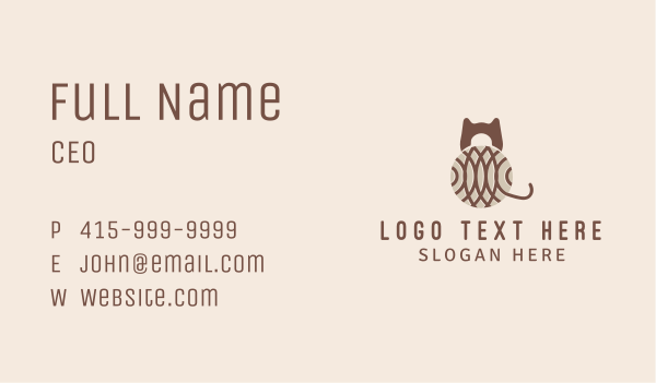 Crochet Cat Craft Business Card Design Image Preview