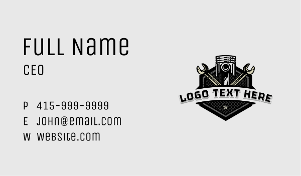 Piston Wrench Engine Business Card Design Image Preview