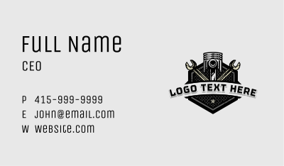 Piston Wrench Engine Business Card Image Preview