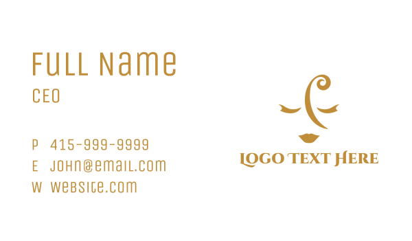 Golden Maiden Facial  Business Card Design Image Preview