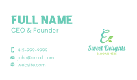 Nature Leaf Letter E Business Card Design