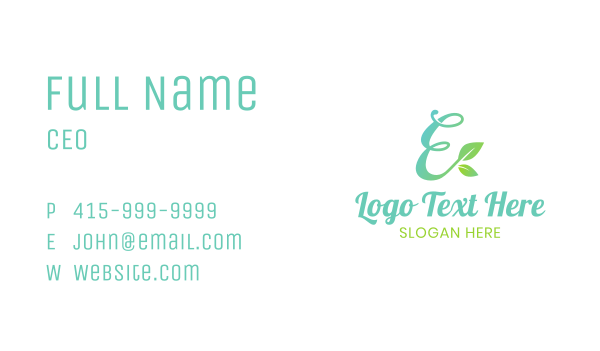 Nature Leaf Letter E Business Card Design Image Preview