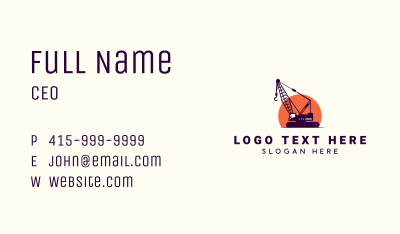 Construction Crane Equipment Business Card Image Preview