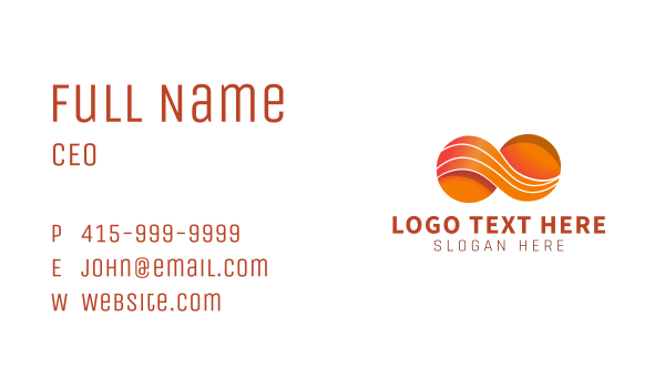 Gradient Wavy Infinity Loop  Business Card Design Image Preview