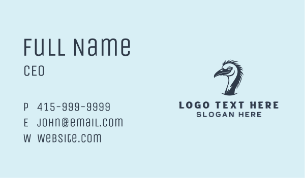 Emu Ostrich Bird Business Card Design Image Preview