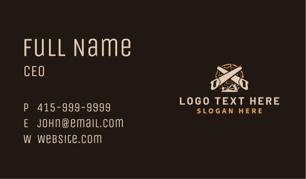 Saw Wood Crafting Business Card Design Image Preview
