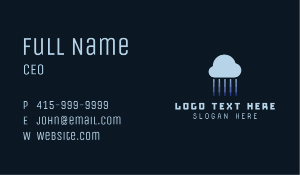 Tech Cloud Data Network Business Card Design Image Preview