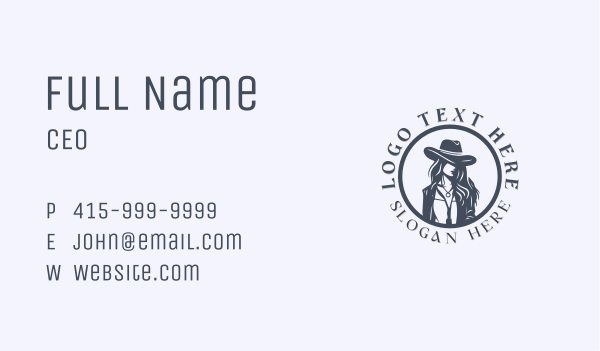 Rodeo Equestrian Cowgirl Business Card Design Image Preview