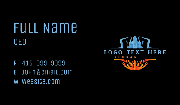 Ice Fire Element Business Card Design Image Preview