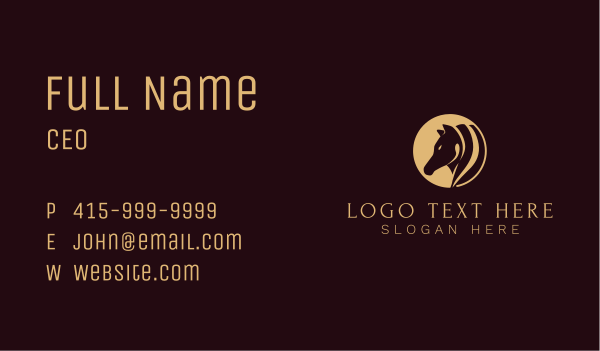 Gold Horse Mane Business Card Design Image Preview