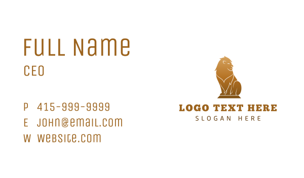 Luxury Lion Statue Business Card Design Image Preview