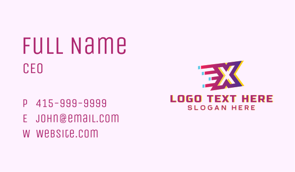 Speedy Letter X Motion Business Card Design Image Preview