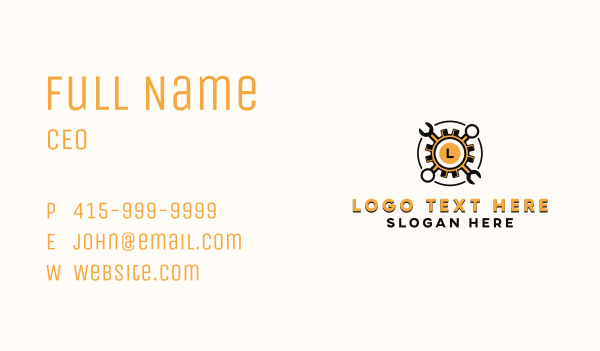 Gear Wrench Mechanic Business Card Design Image Preview
