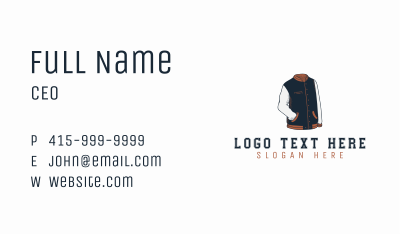 Retro Varsity Jacket Business Card Image Preview