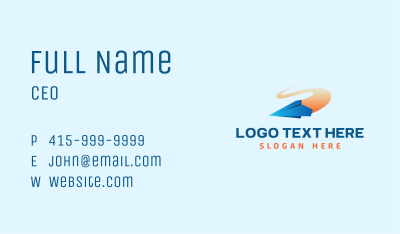 Paper Plane Delivery Business Card Image Preview