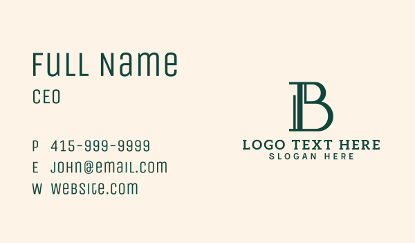 Green Business Letter B Business Card Design Image Preview