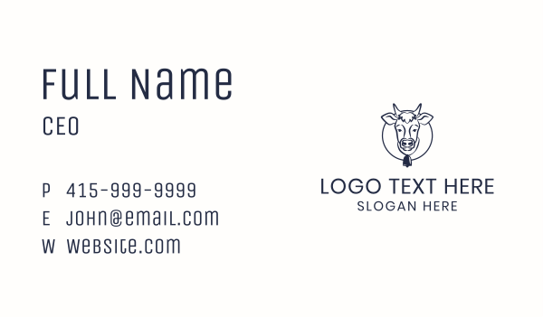 Cow Bell Animal Business Card Design Image Preview