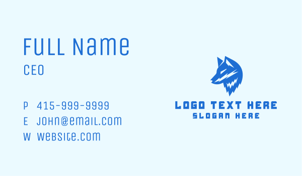 Blue Wolf Hunting Business Card Design Image Preview