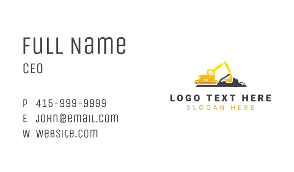 Industrial Excavator Builder Business Card Design Image Preview