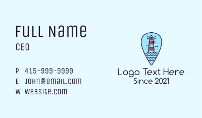 Lighthouse Location Pin Business Card Image Preview