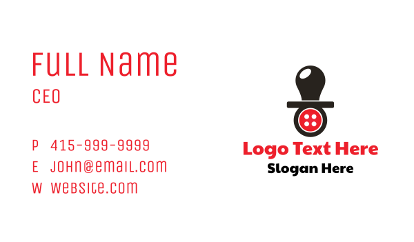 Button Pacifier  Business Card Design Image Preview