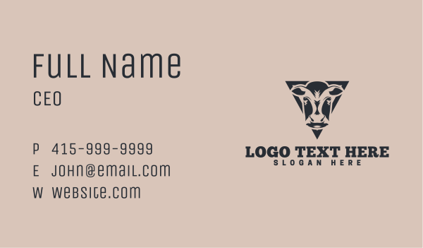 Triangle Cow Ranch Business Card Design Image Preview