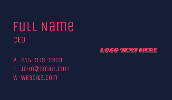 Retro Text Wordmark  Business Card Design Image Preview