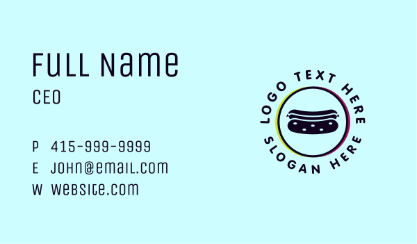 Glitch Hotdog Sandwich  Business Card Design Image Preview