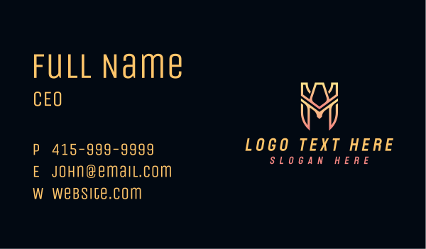 Gaming Crown Letter M Business Card Design Image Preview