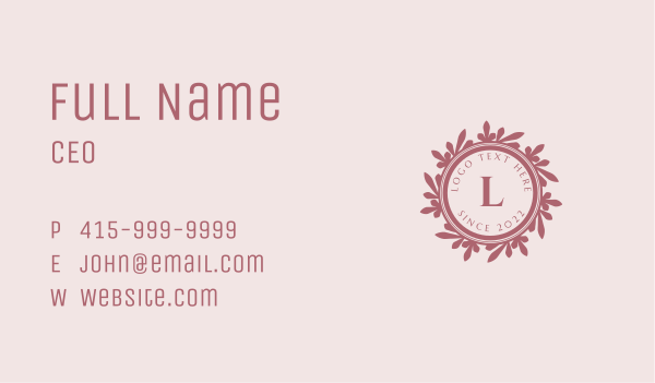 Pink Feminine Letter Business Card Design Image Preview