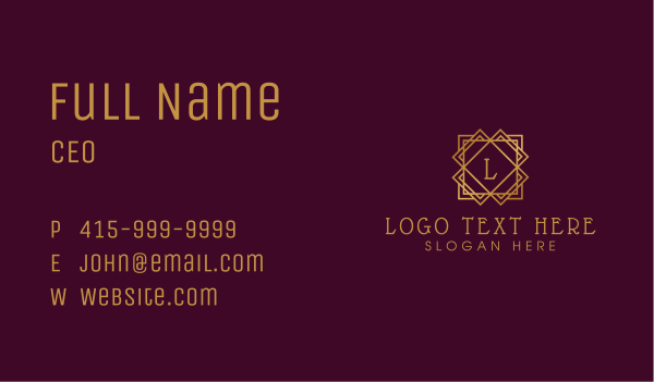 Luxury Frame Tiling Business Card Design Image Preview