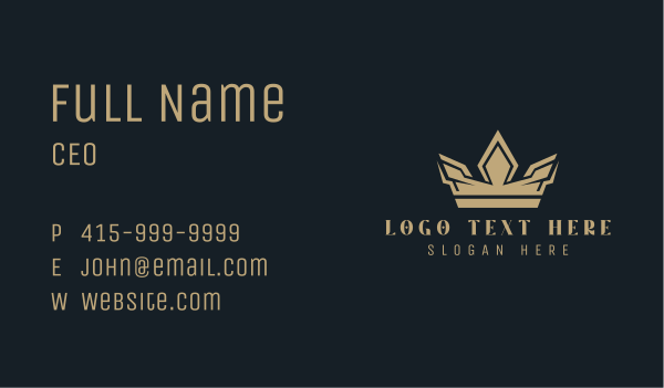 Gold Boutique Crown  Business Card Design Image Preview