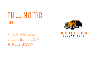 Orange Courier Truck Business Card Image Preview