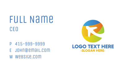 Colorful Circle Airplane Business Card Image Preview