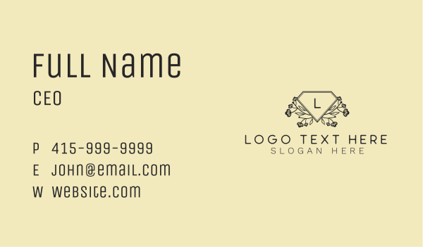 Floral Diamond Jewelry Business Card Design Image Preview