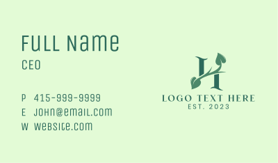 Organic Vine Letter H Business Card Image Preview