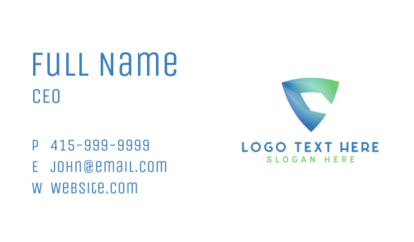 Cyber Futuristic Letter C Business Card Design Image Preview