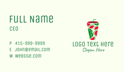 Watermelon Tropical Drink Business Card Image Preview