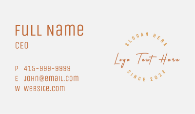 Cursive Business Wordmark Business Card Image Preview