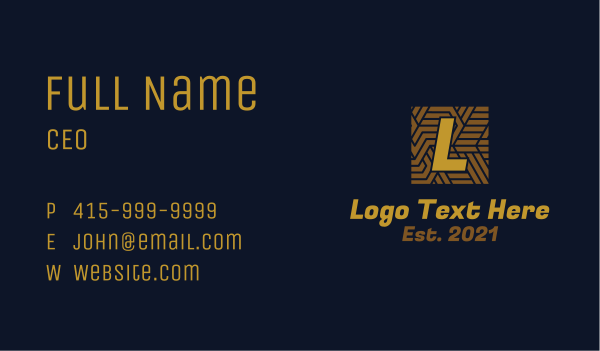 Art Deco Tile Letter Business Card Design Image Preview