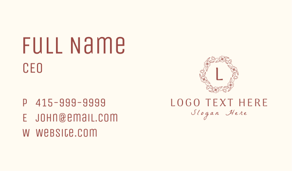 Flower Wreath Lettermark Business Card Design Image Preview