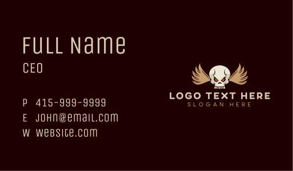 Skull Head Wing Business Card Design Image Preview